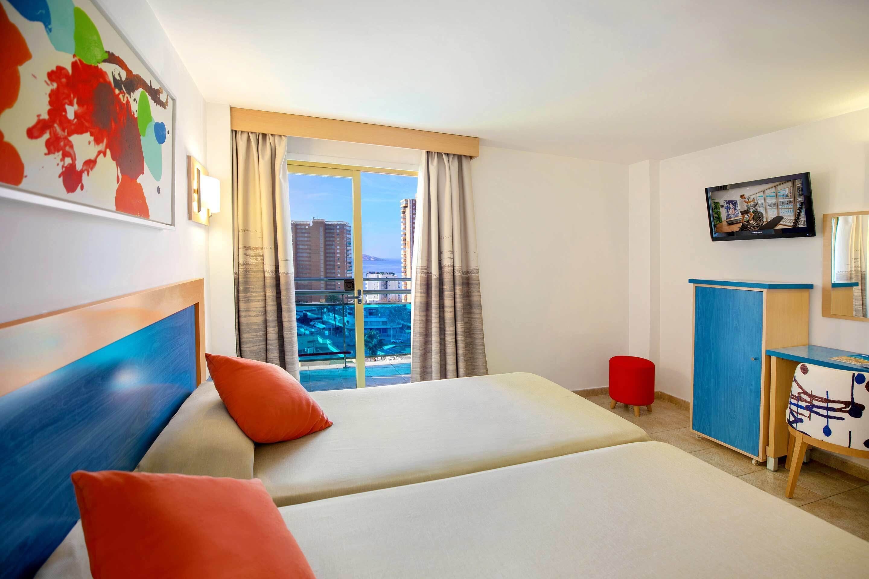 double room, pool view | 1 bedroom, in-room safe, desk, free wifi