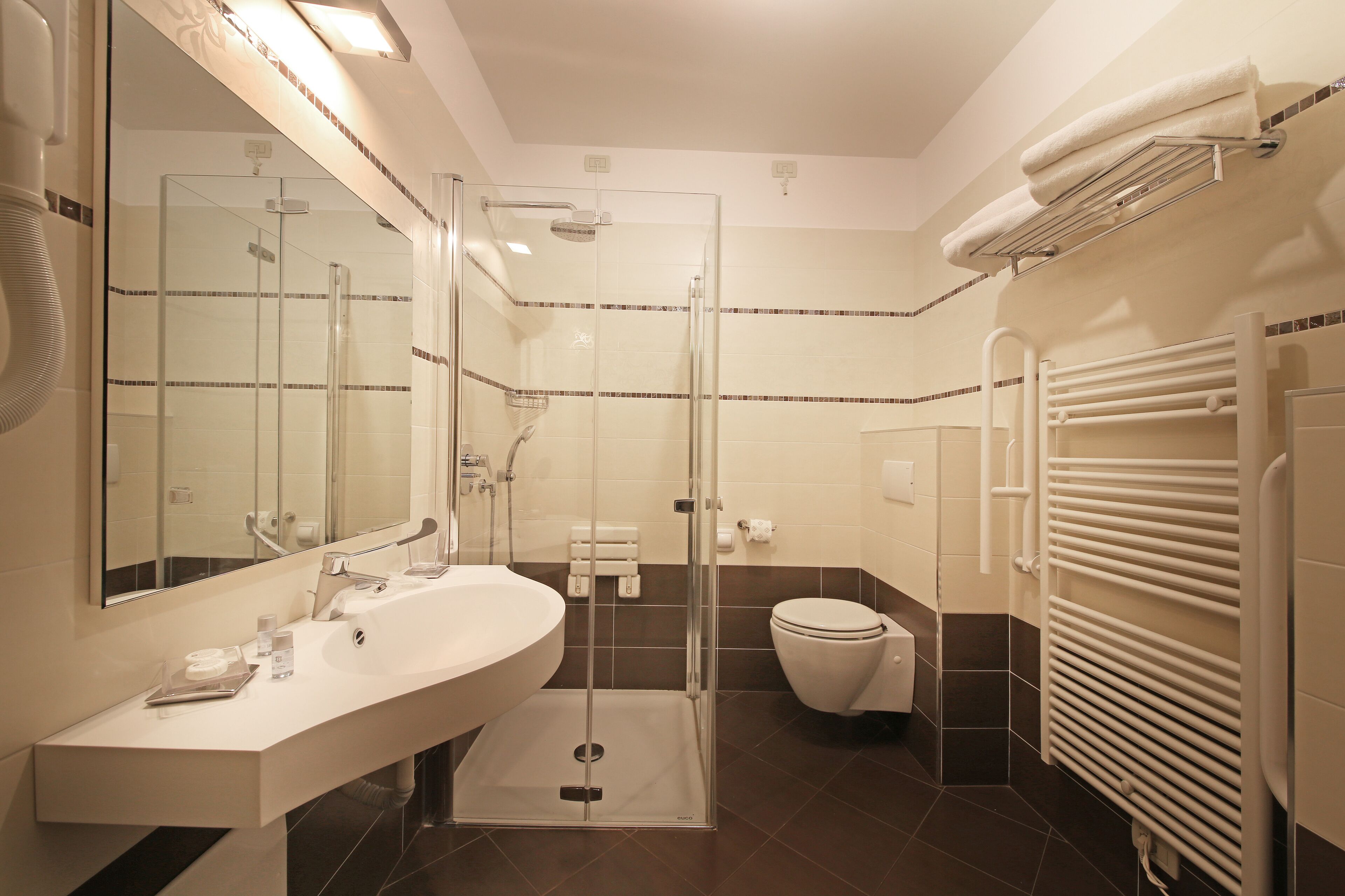 superior double room | bathroom | rainfall showerhead, free toiletries, hair dryer, bidet