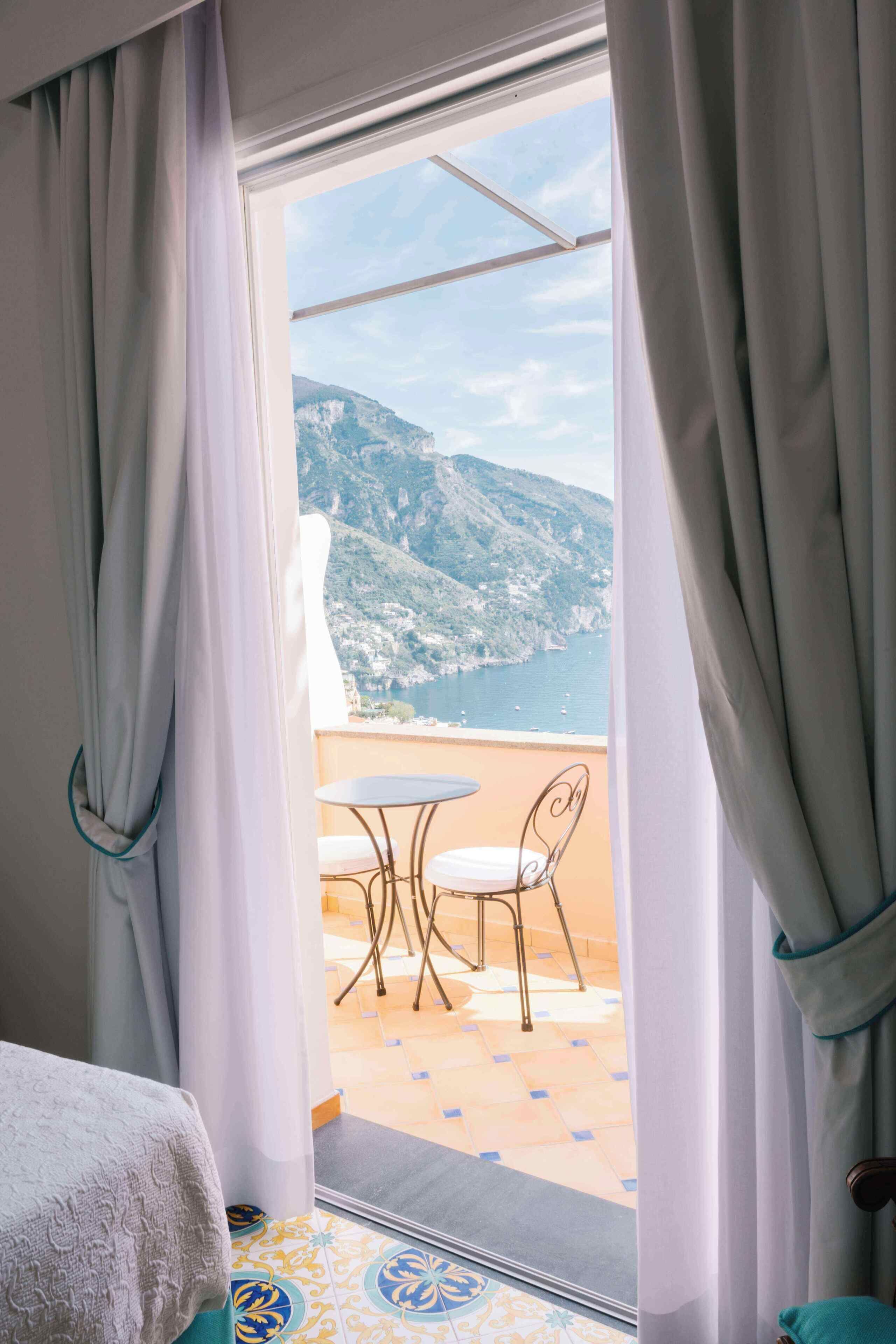 Deluxe Double or Twin Room, Terrace, Sea View | Frette Italian sheets, premium bedding, memory-foam beds, minibar