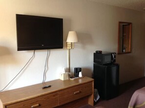 Desk, blackout curtains, iron/ironing board, free WiFi