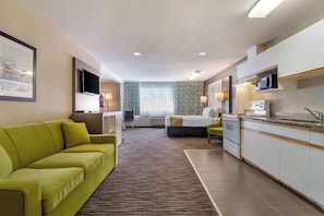 Pillow-top beds, desk, blackout curtains, soundproofing