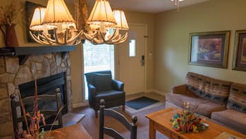 TV, fireplace, DVD player, pay movies