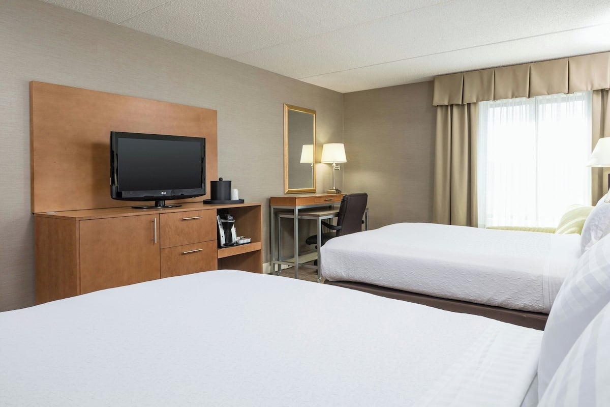 Standard Room, 2 Queen Beds | Desk, laptop workspace, blackout drapes, iron/ironing board