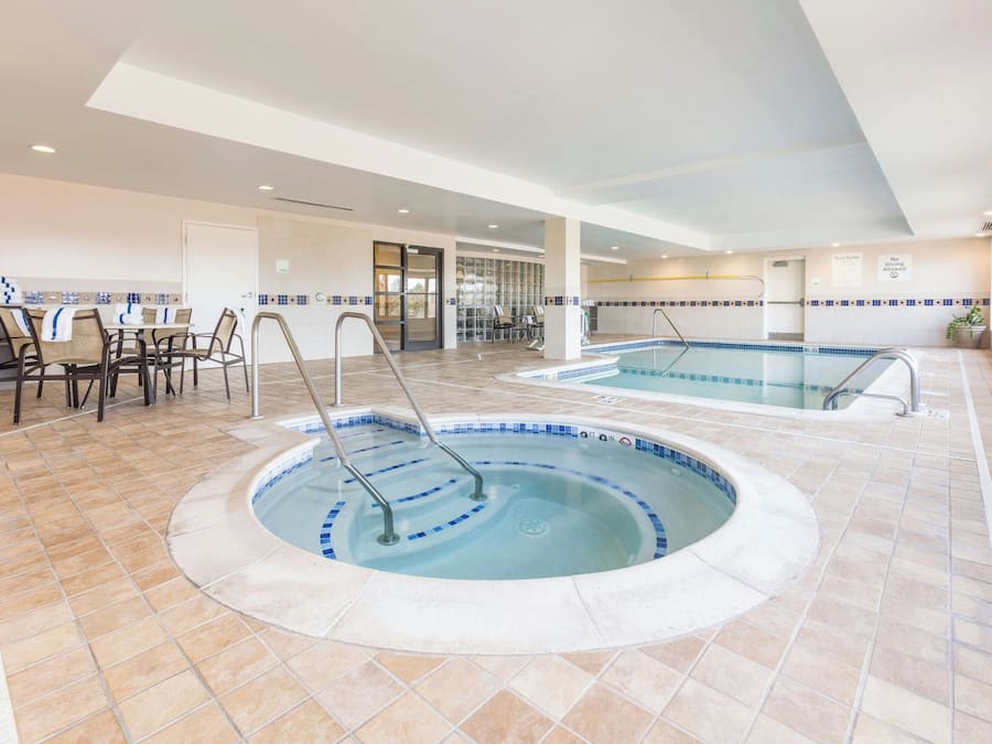 Indoor pool, open 6:00 AM to 11:00 PM, sun loungers