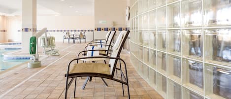 Indoor pool, open 6:00 AM to 11:00 PM, sun loungers