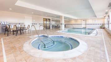 Indoor pool, open 6:00 AM to 11:00 PM, sun loungers