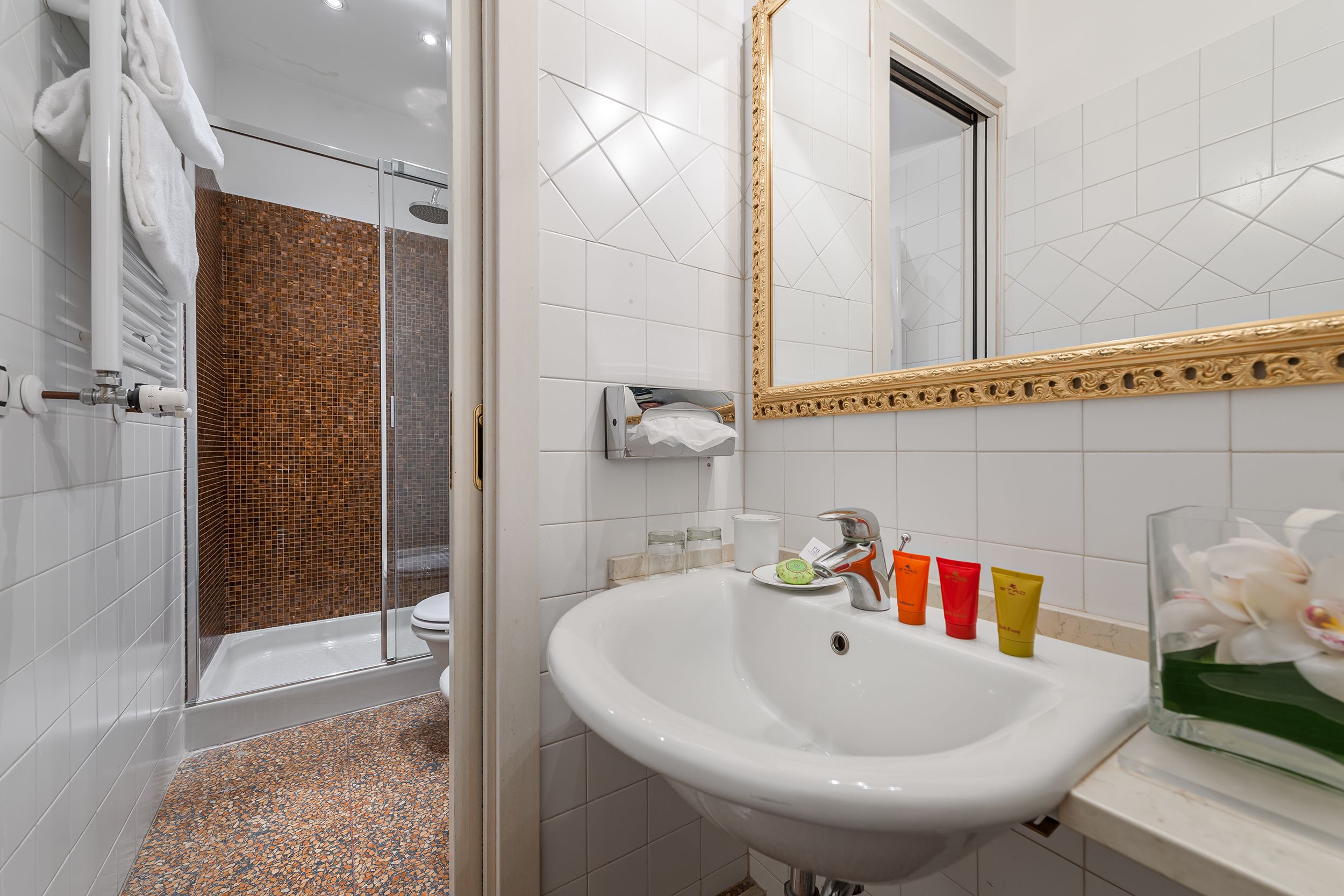 classic double or twin room | bathroom | shower, free toiletries, hair dryer, slippers