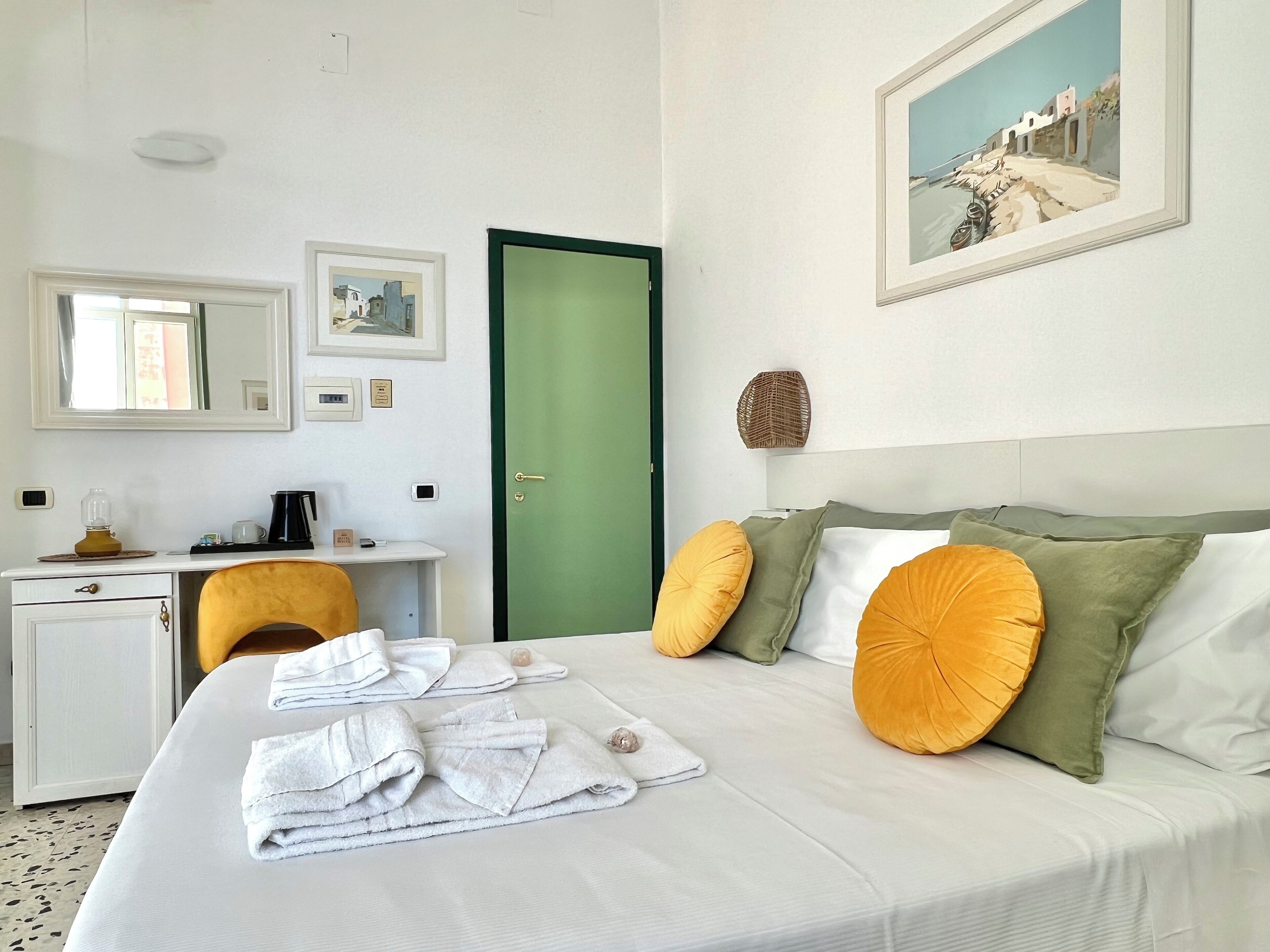 quadruple room, 1 double bed with sofa bed, sea view | minibar, desk, free wifi, bed sheets