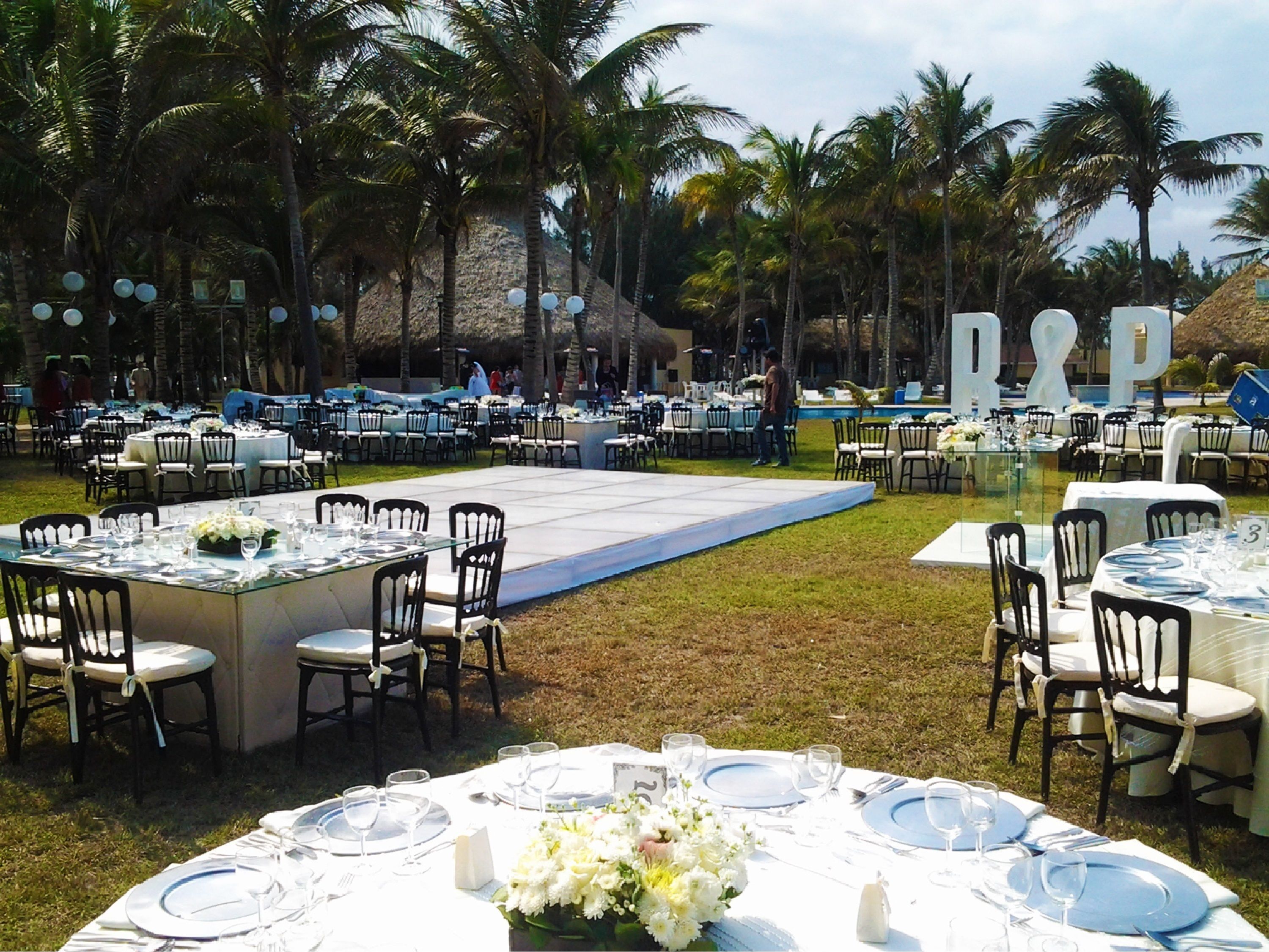 Outdoor banquet area