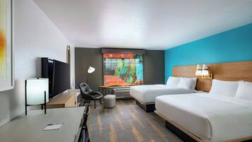 Estudio, 2 camas de matrimonio | Ropa de cama de alta calidad y colchones con acolchado adicional