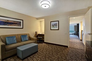 2 Queen Beds Accessible Suite with Sofa Bed and view of Canadian Falls - Floors 10-24 | Living area | Flat-screen TV, pay movies - Embassy Suites by Hilton Niagara Falls Fallsview (Niagara Falls)