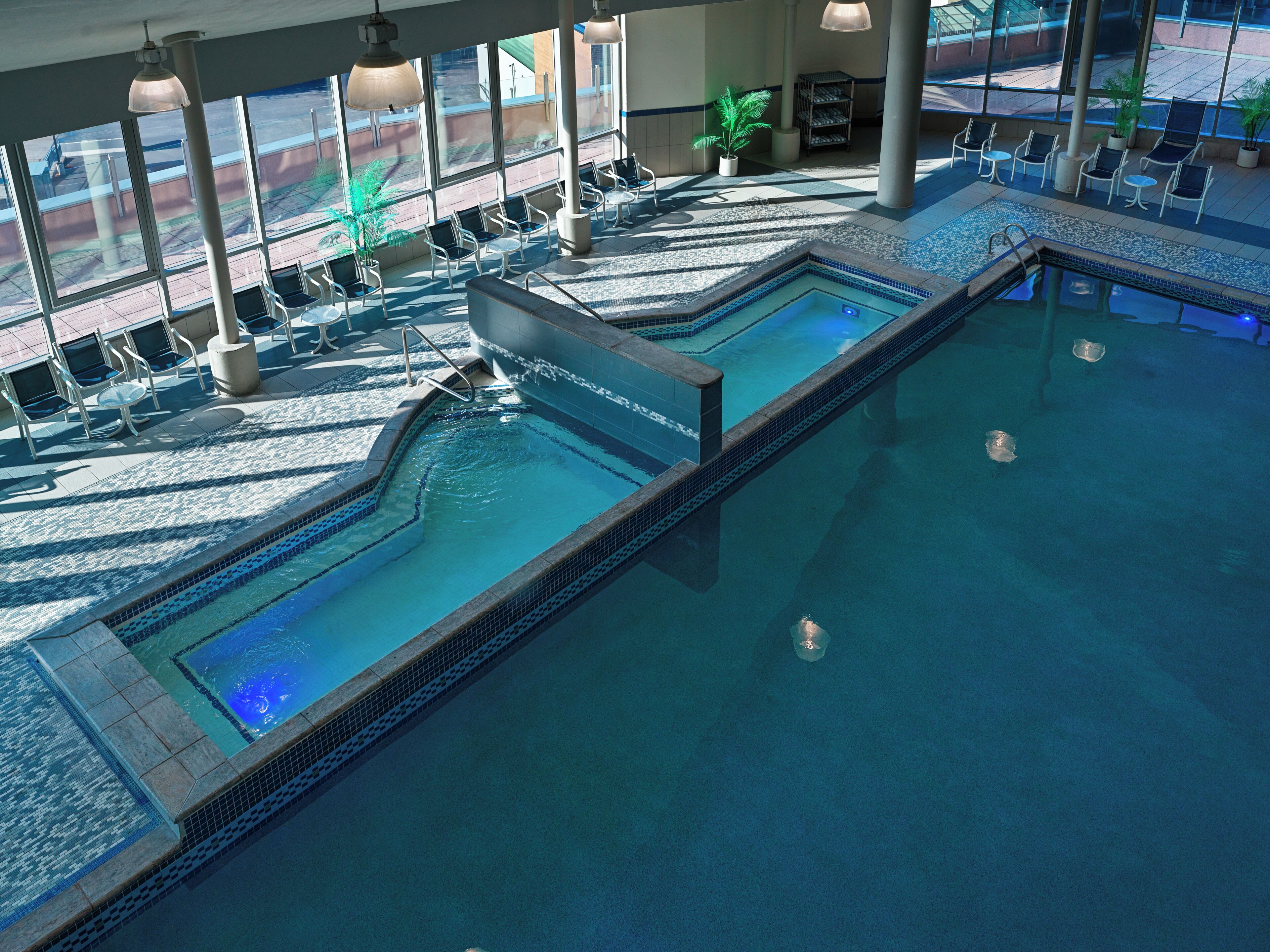 Indoor pool, pool loungers