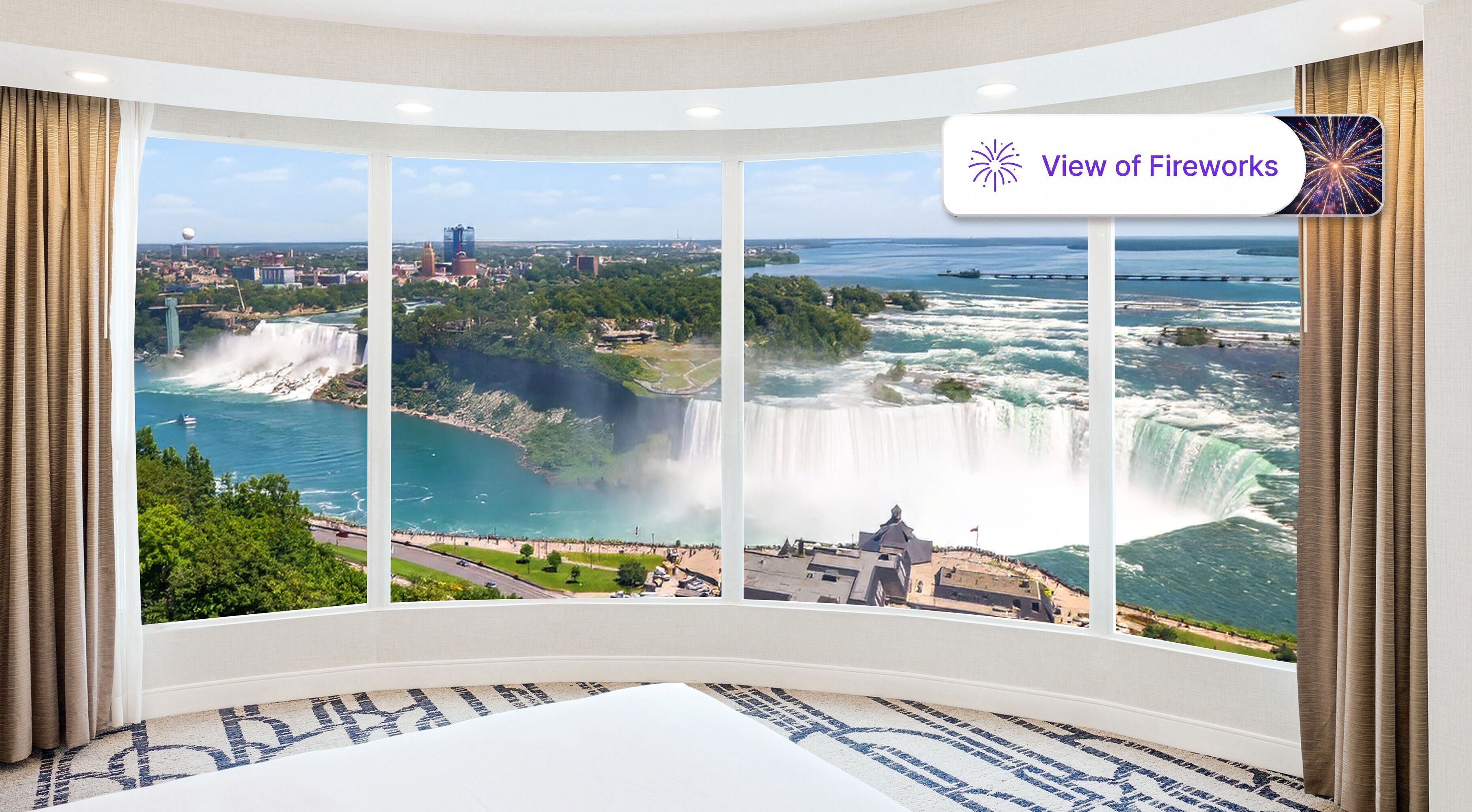 The Presidential Suite | Premium Fallsview | High Floor | 1 kamar tidur, seprai premium, brankas, dan meja kerja