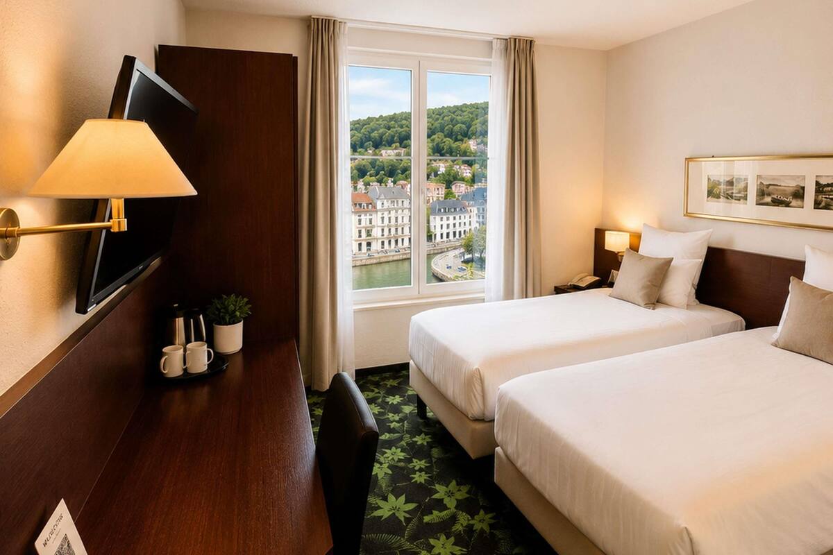 Ropa de cama de alta calidad y minibar 