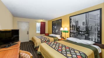 Standard Room, 2 Queen Beds | Desk, laptop workspace, blackout drapes, iron/ironing board