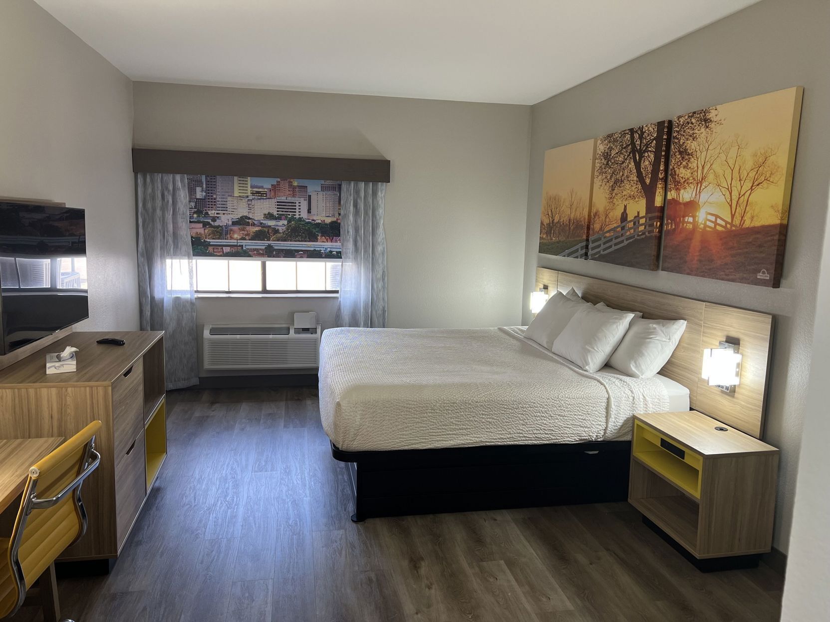Premium bedding, down comforters, memory foam beds, in-room safe