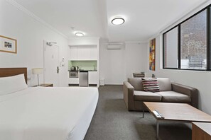 In-room safe, desk, laptop workspace, blackout drapes