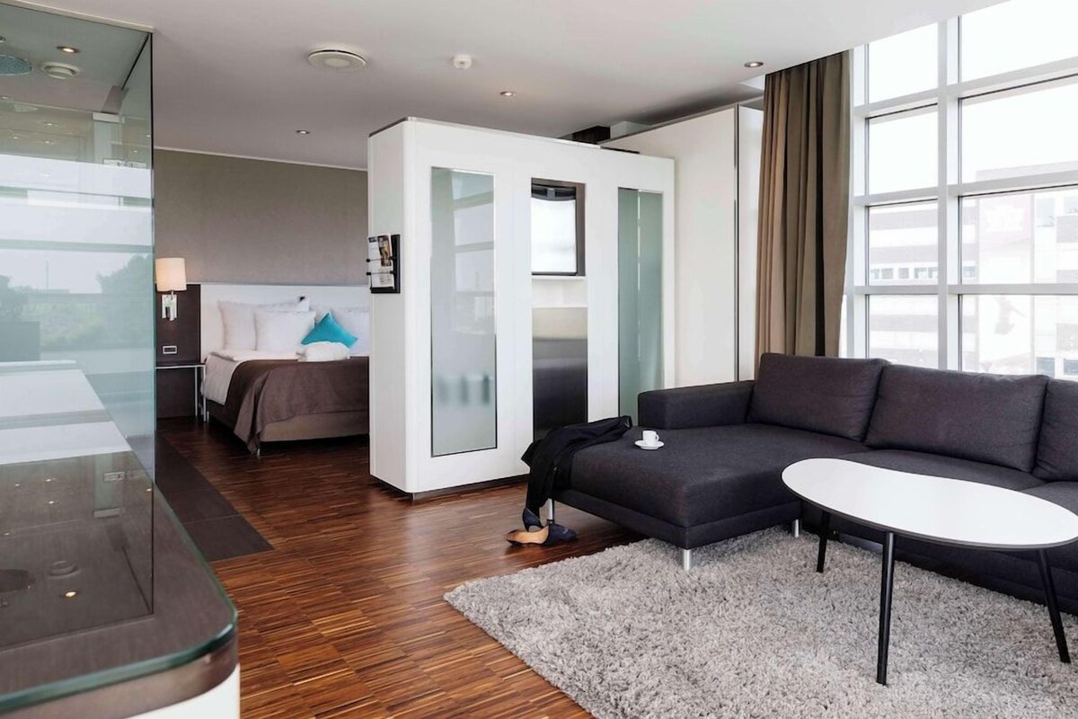 In-room safe, desk, laptop workspace, blackout curtains