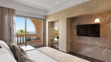 Superior tweepersoonskamer, uitzicht op zee | Uitzicht op strand/zee