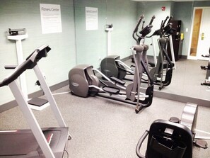 Stay active with our fully equipped fitness center featuring treadmills, elliptical machines, and stationary bikes.