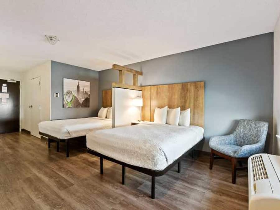 Ropa de cama de alta calidad, escritorio, cortinas opacas