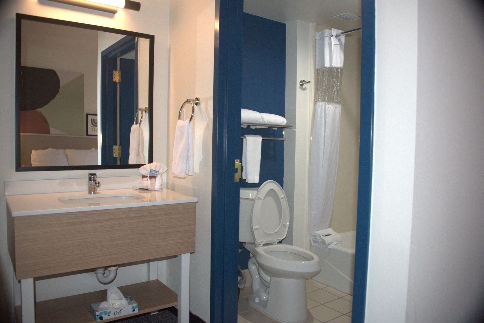 studio, 1 king bed with sofa bed | bathroom | free toiletries, hair dryer, towels