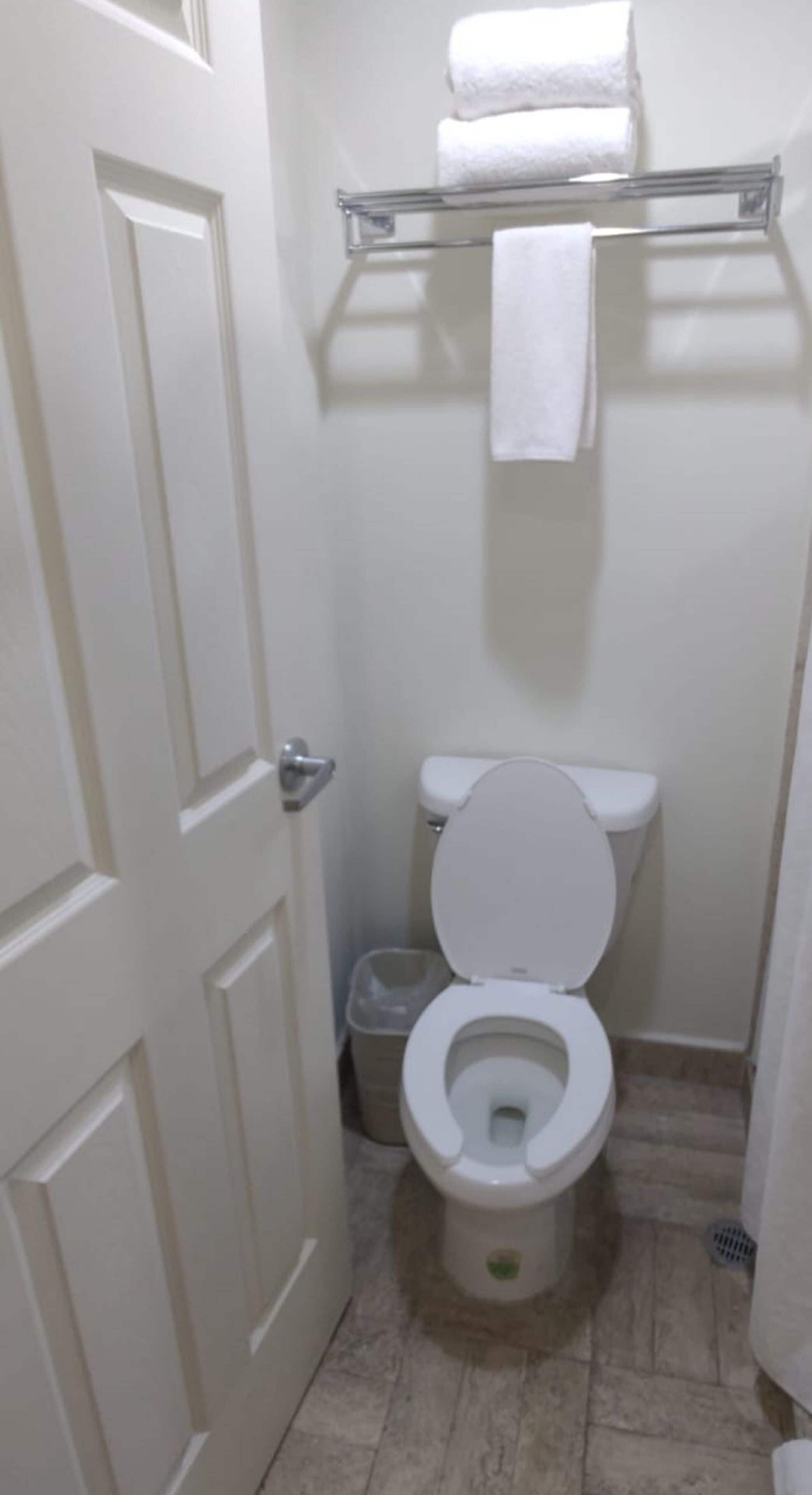 free toiletries, hair dryer, towels