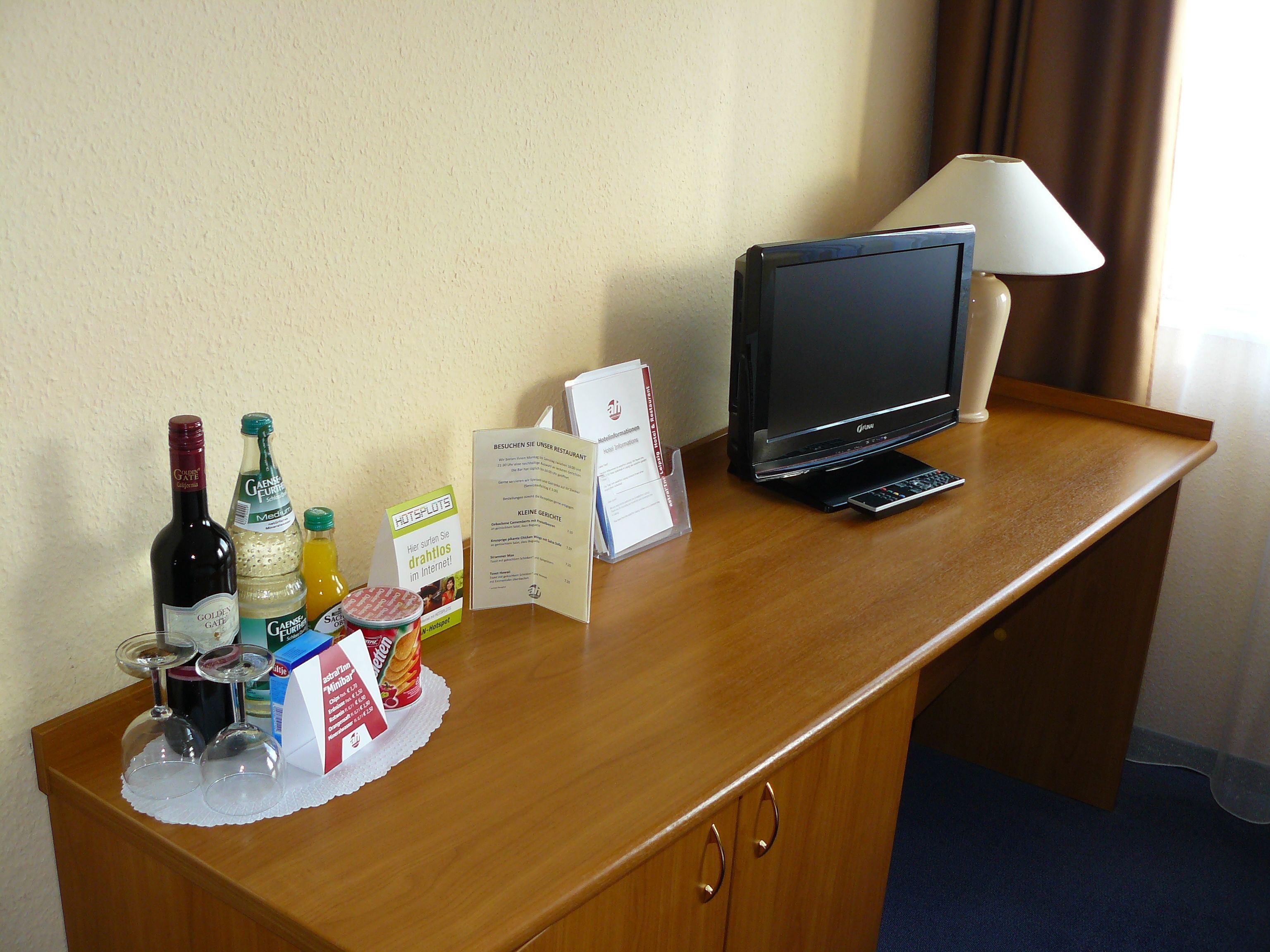 desk, blackout curtains, iron/ironing board, free wifi