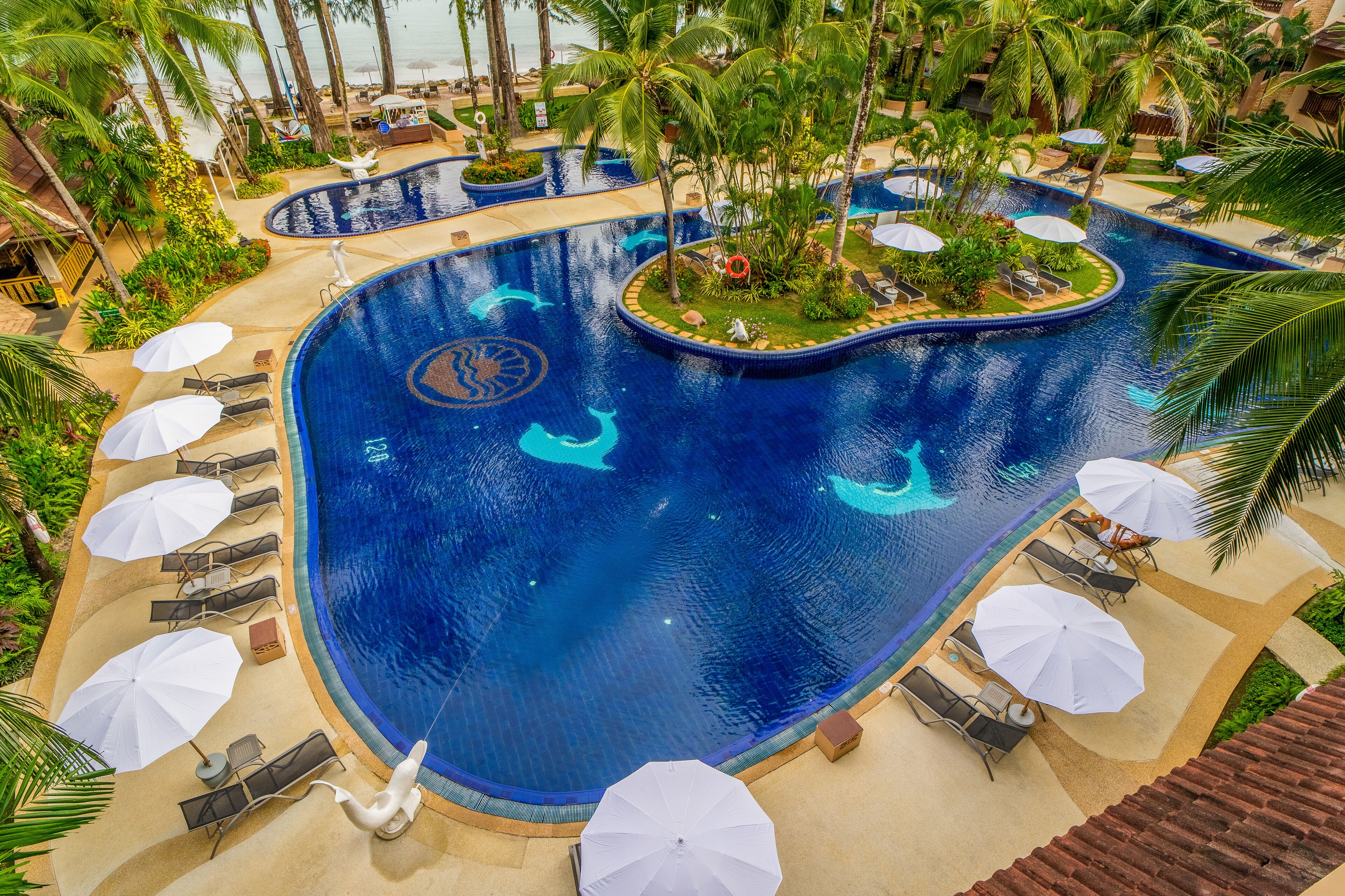 2 outdoor pools, pool umbrellas, sun loungers