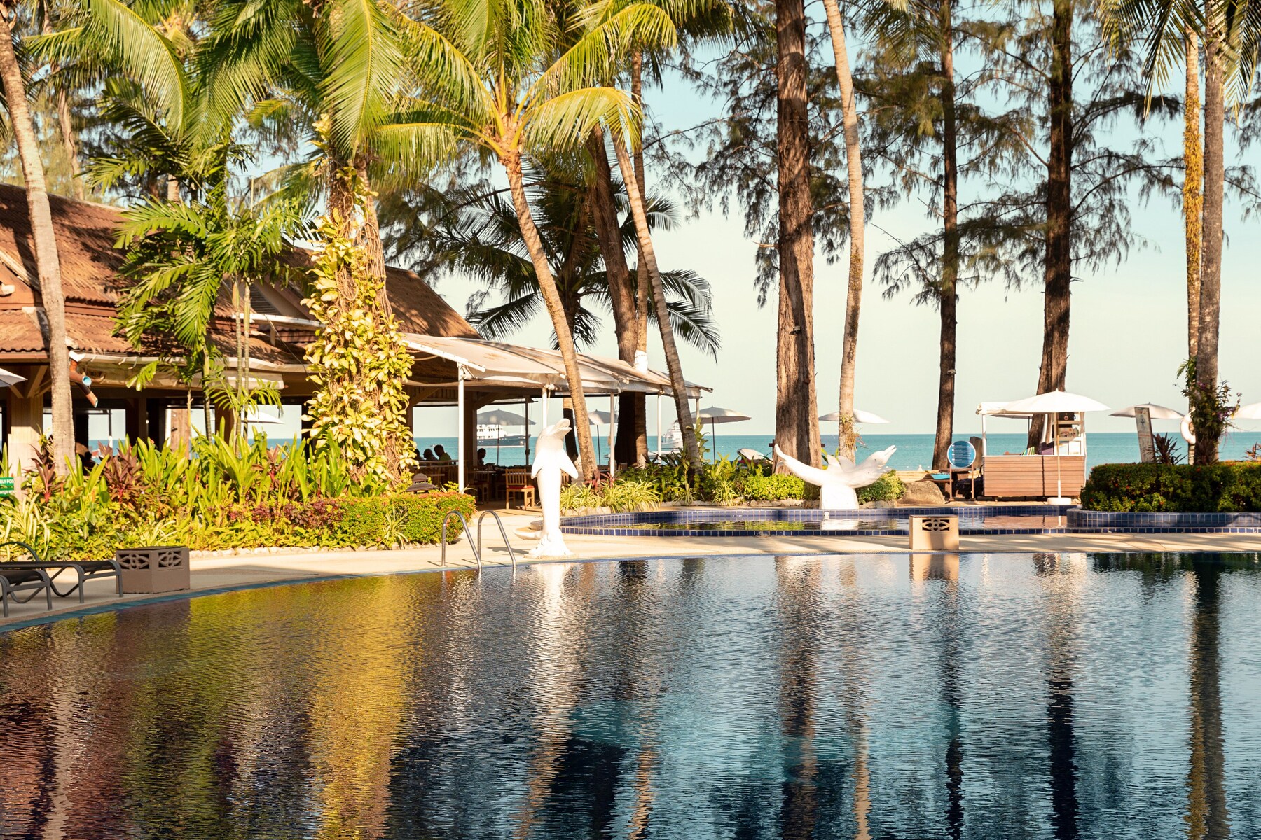2 outdoor pools, pool umbrellas, pool loungers