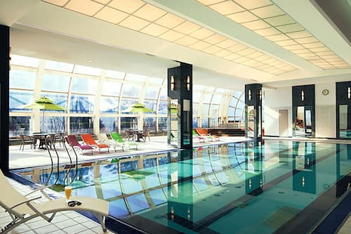 Indoor pool, open 7:00 AM to 8:00 PM, sun loungers