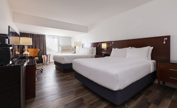 Deluxe Room, 2 Queen Beds, Non Smoking | Pillowtop beds, desk, laptop workspace, blackout drapes