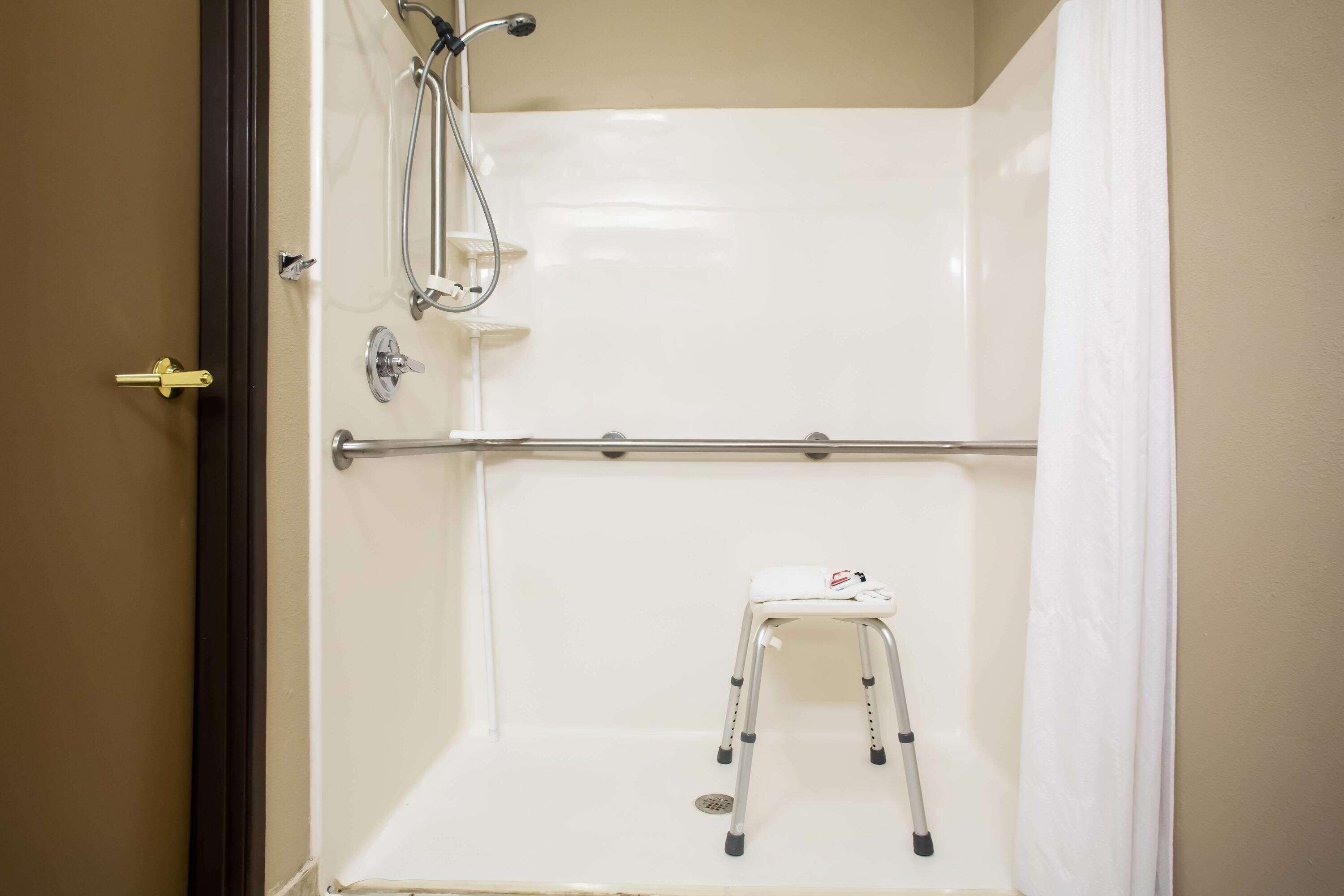 room, 1 king bed, accessible, non smoking | bathroom | hair dryer, towels