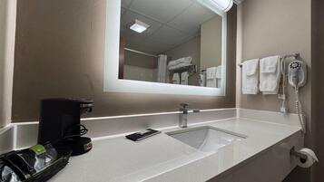 Hair dryer, towels