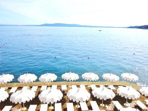 Private beach, sun-loungers, beach umbrellas, scuba diving