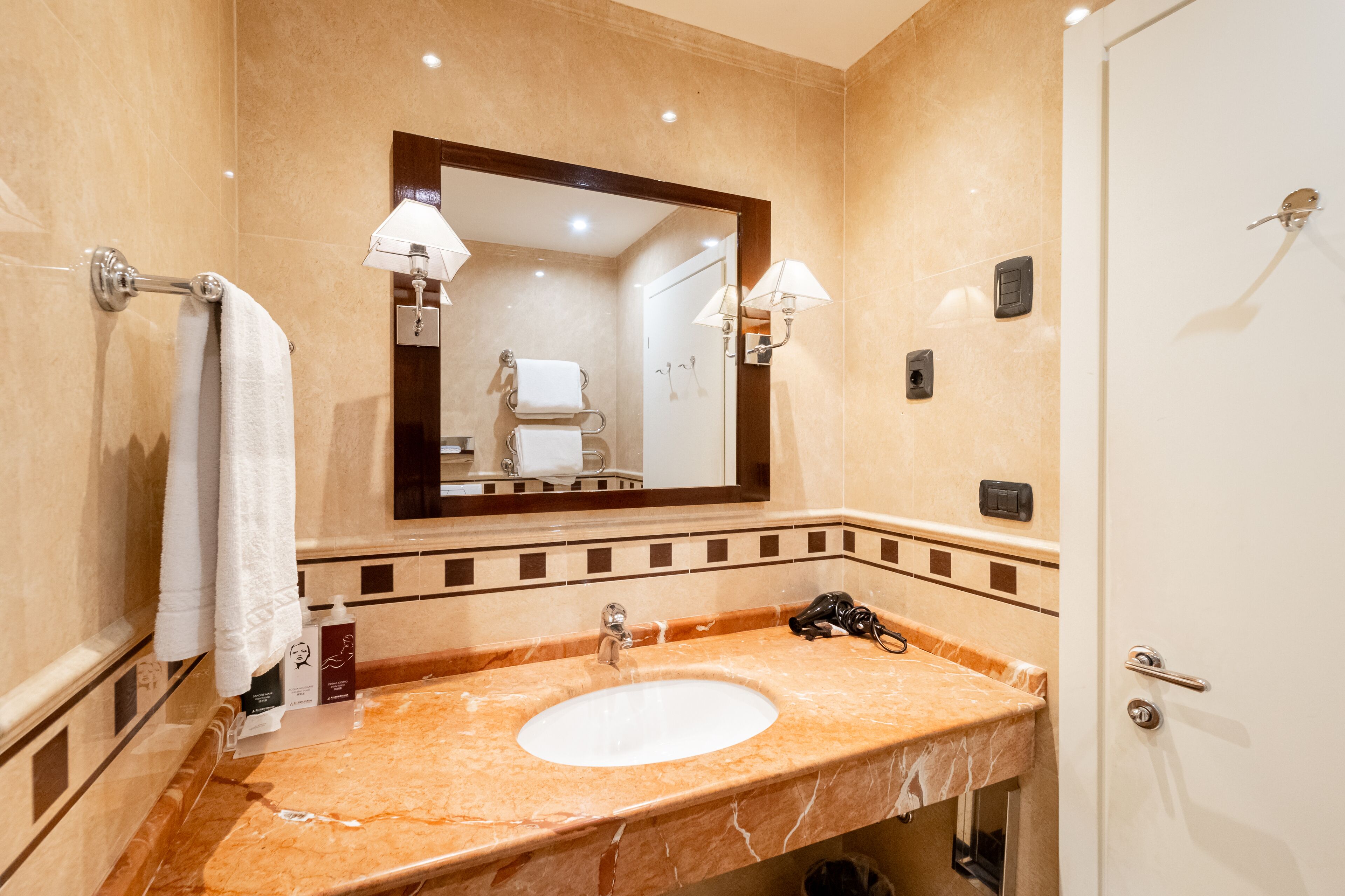 comfort double room | bathroom | hair dryer, bidet, towels