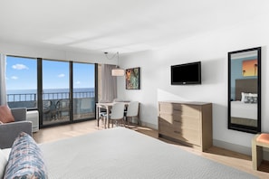Oceanfront Deluxe King Room | In-room safe, blackout curtains, iron/ironing board, free WiFi