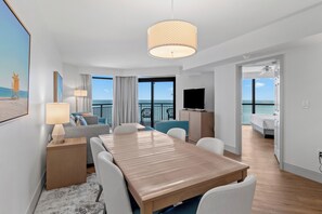 Oceanfront Four Bedroom Condo | Living area | TV
