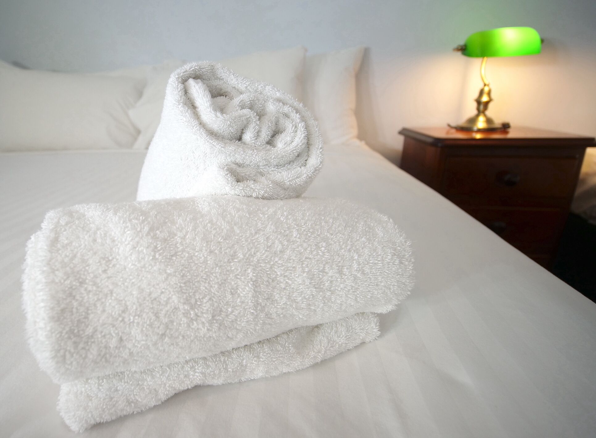 king twin room | premium bedding, down duvets, desk, iron/ironing board