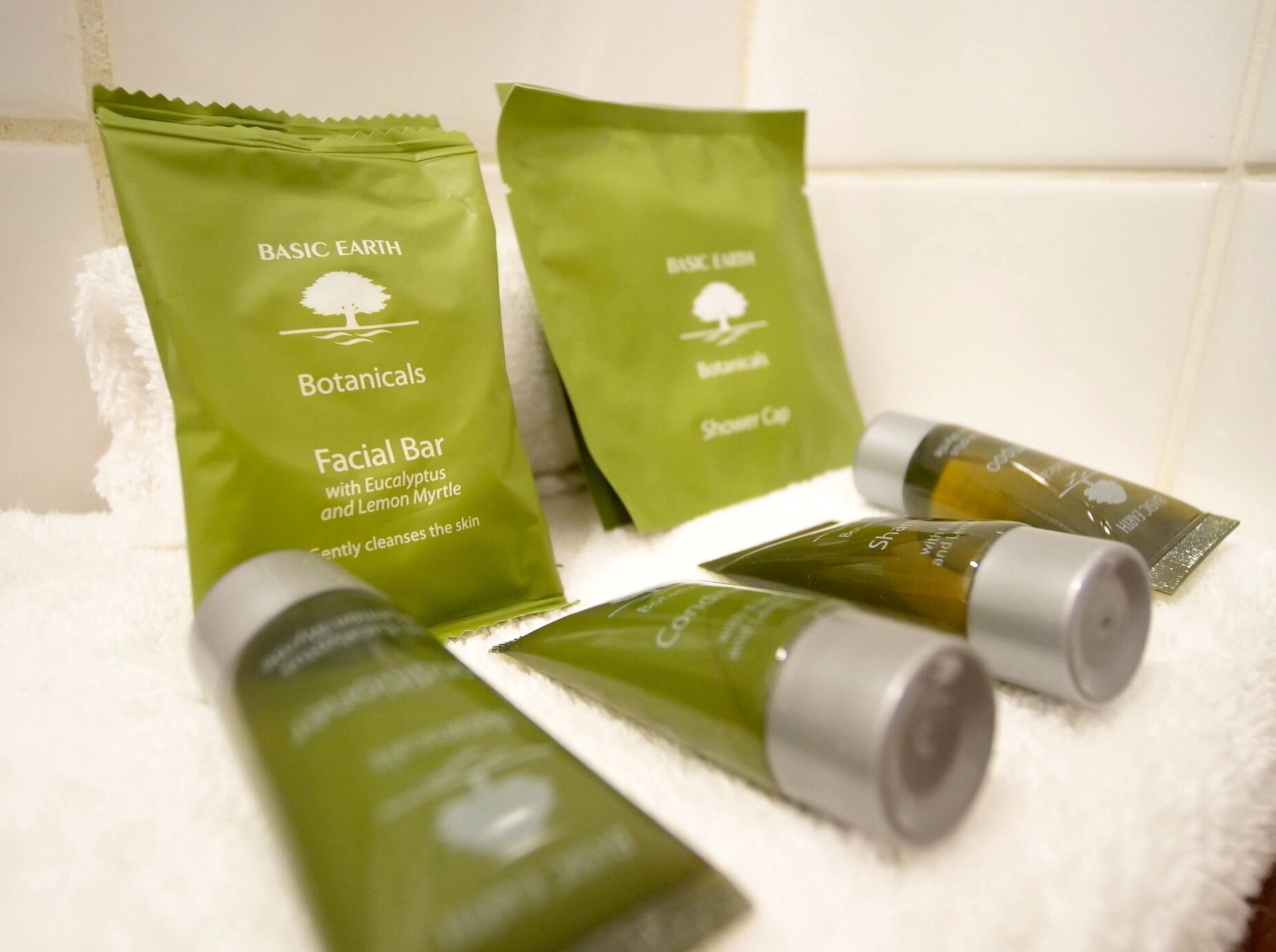 free toiletries, hair dryer, towels