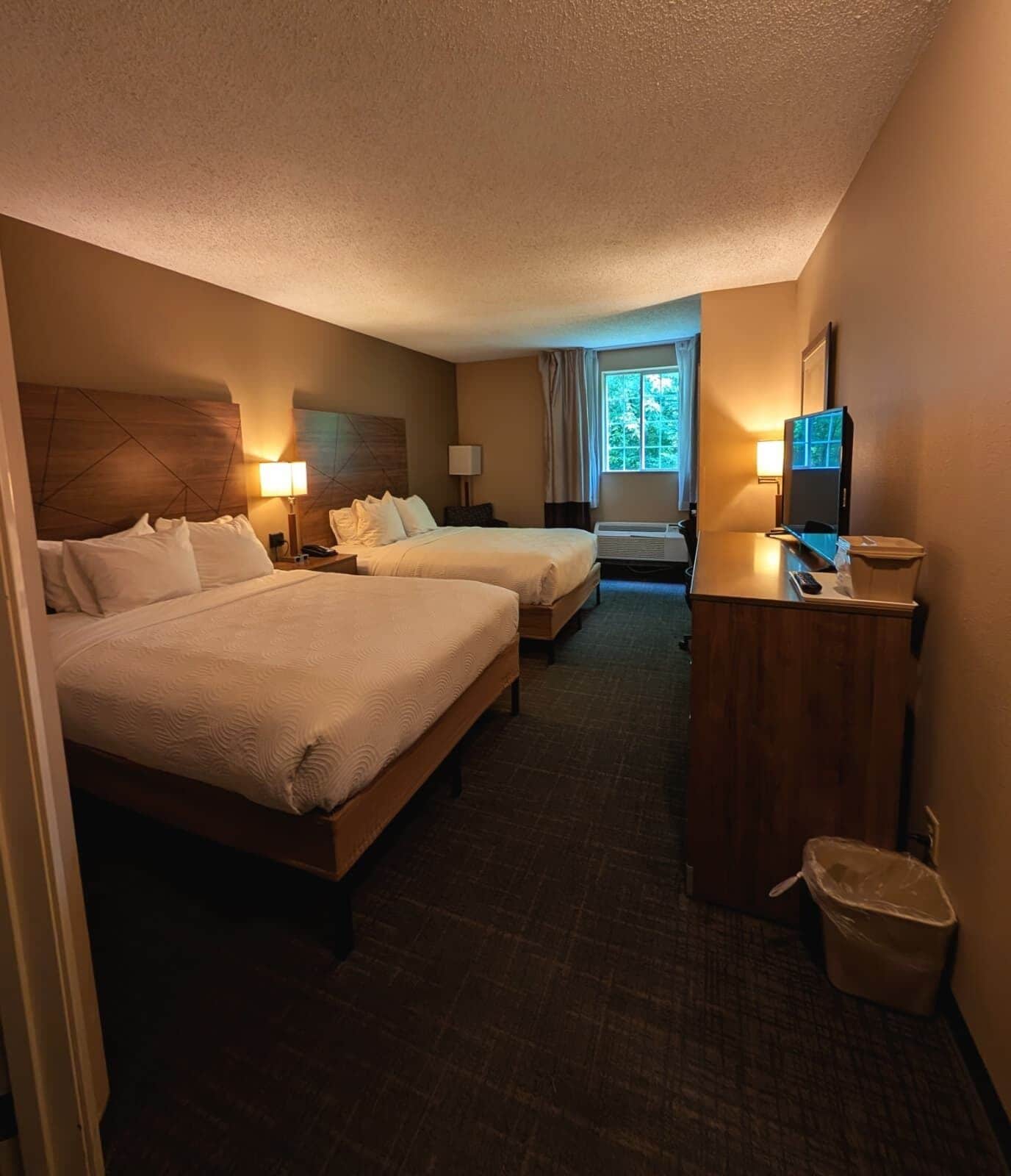 Standard Room, 2 Queen Beds, Non Smoking | Premium bedding, desk, laptop workspace, blackout curtains