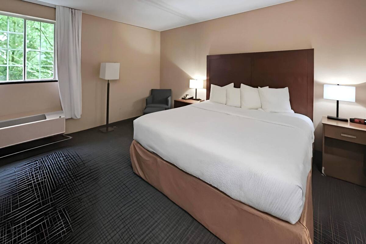 Habitación, 1 cama King size, con acceso para personas discapacitadas, para no fumadores | Ropa de cama de alta calidad y escritorio
