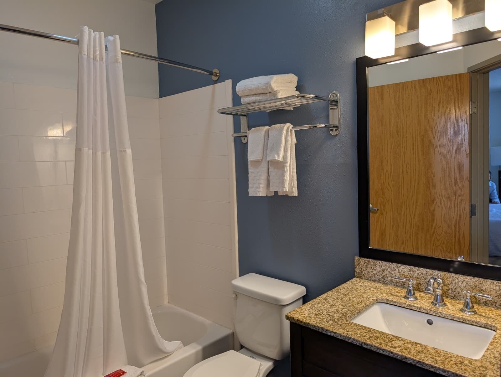 Free toiletries, hair dryer, towels, soap