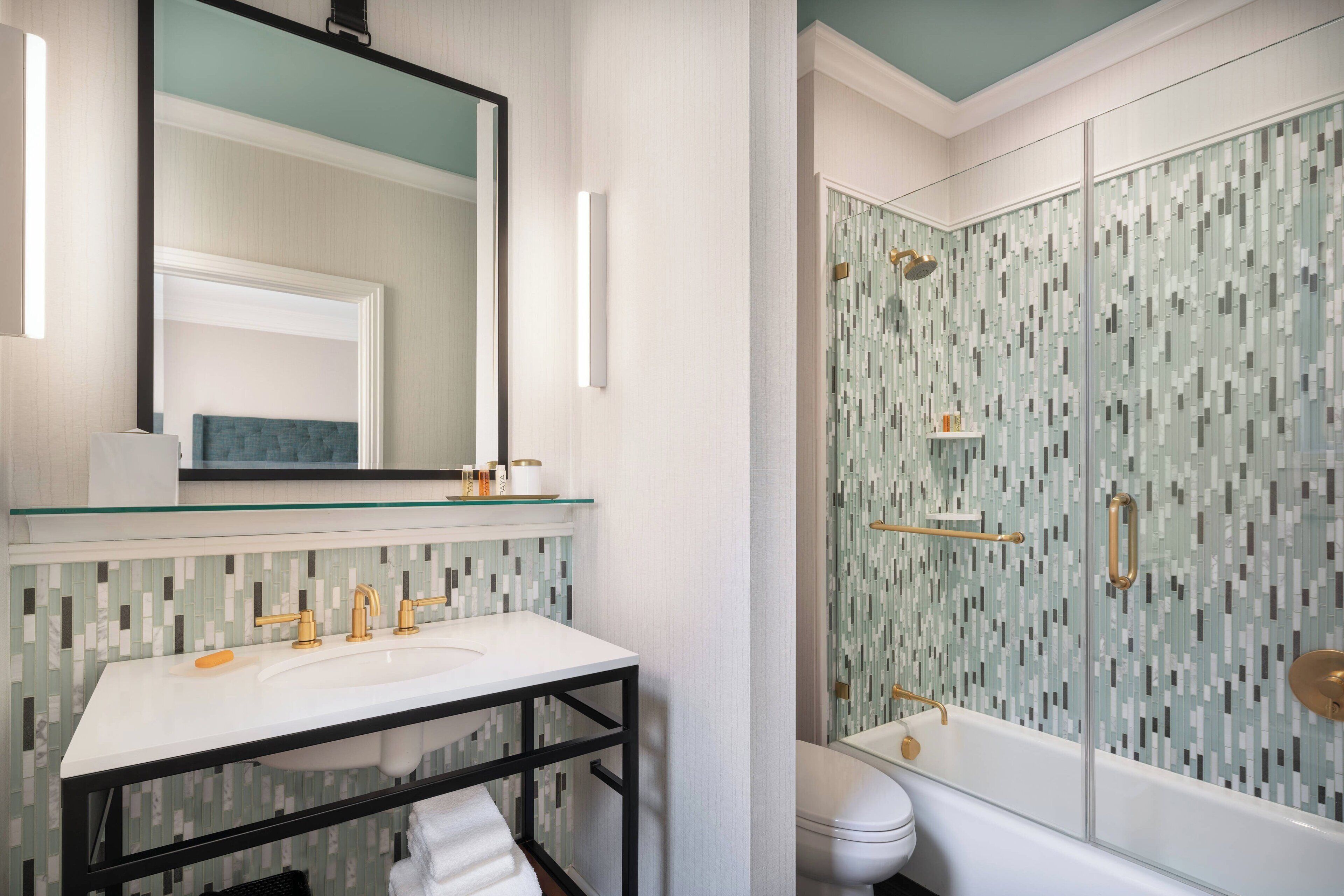 free toiletries, hair dryer, towels