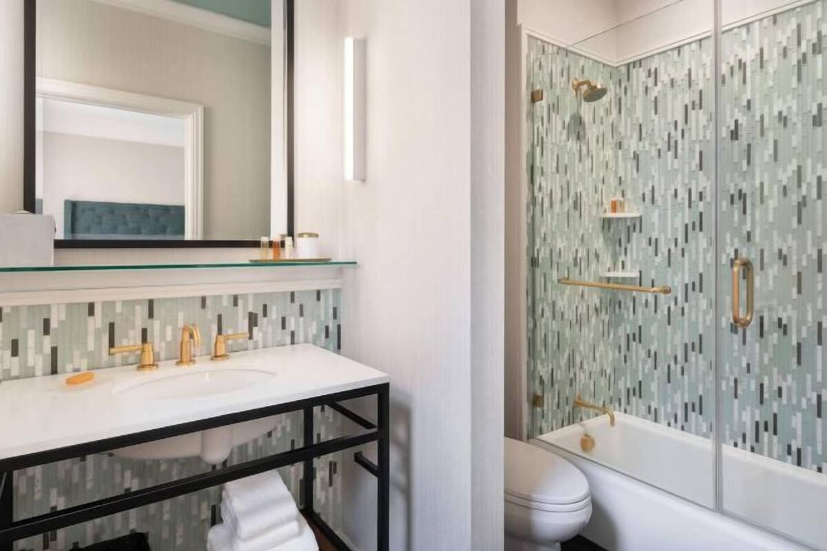 Free toiletries, hair dryer, towels