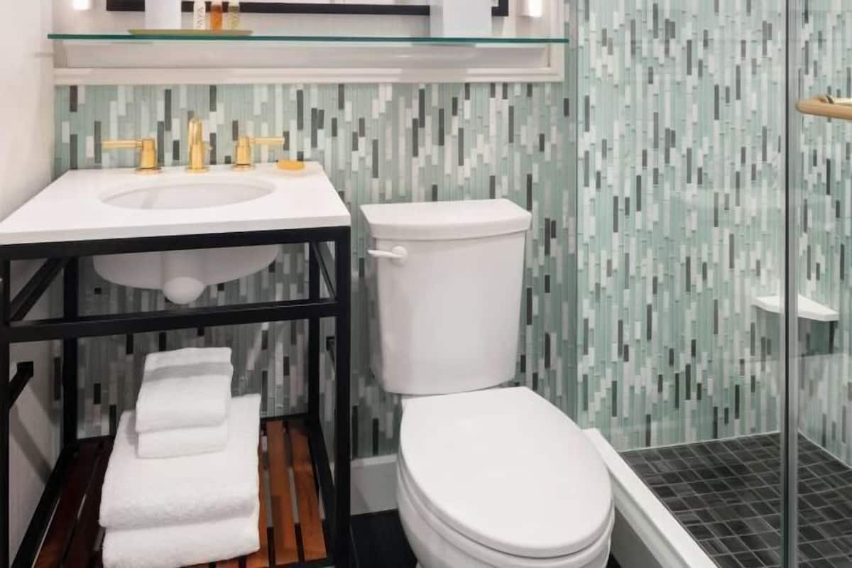 Free toiletries, hair dryer, towels