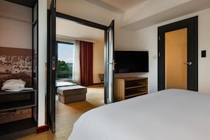 Down duvets, minibar, in-room safe, desk