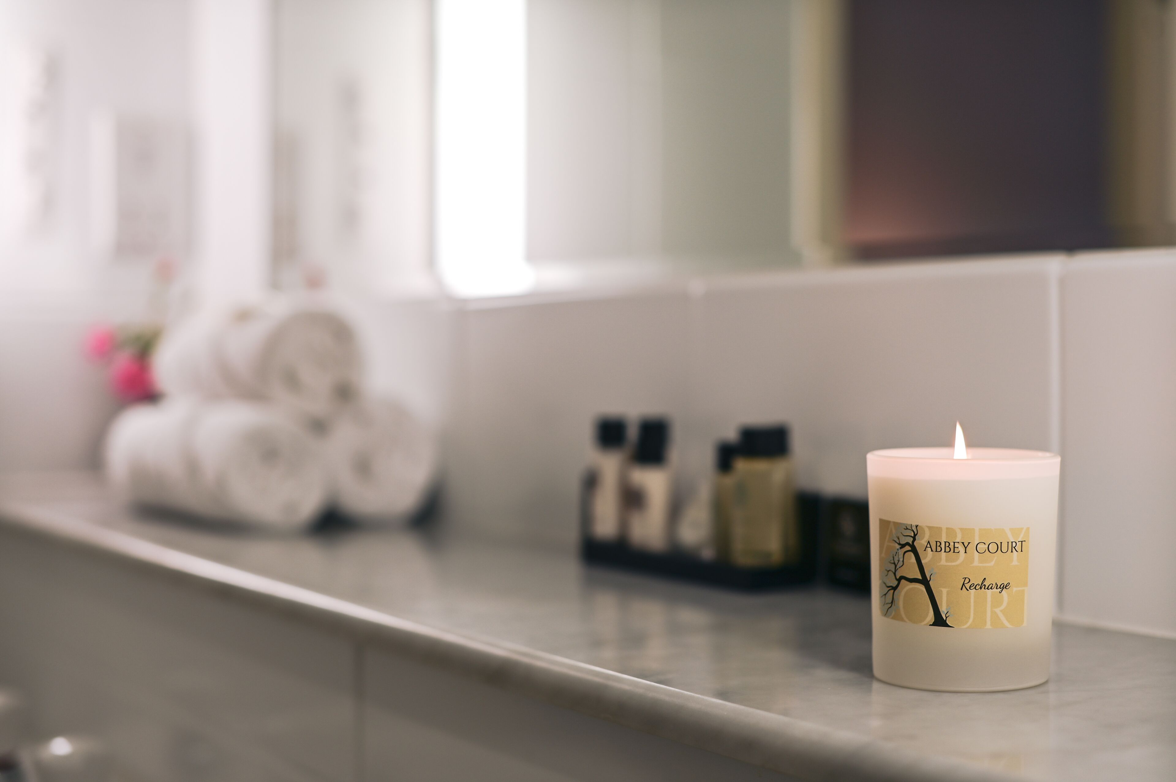 free toiletries, hair dryer, towels