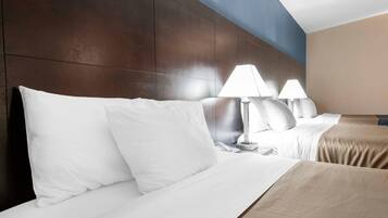 Premium bedding, pillowtop beds, desk, soundproofing