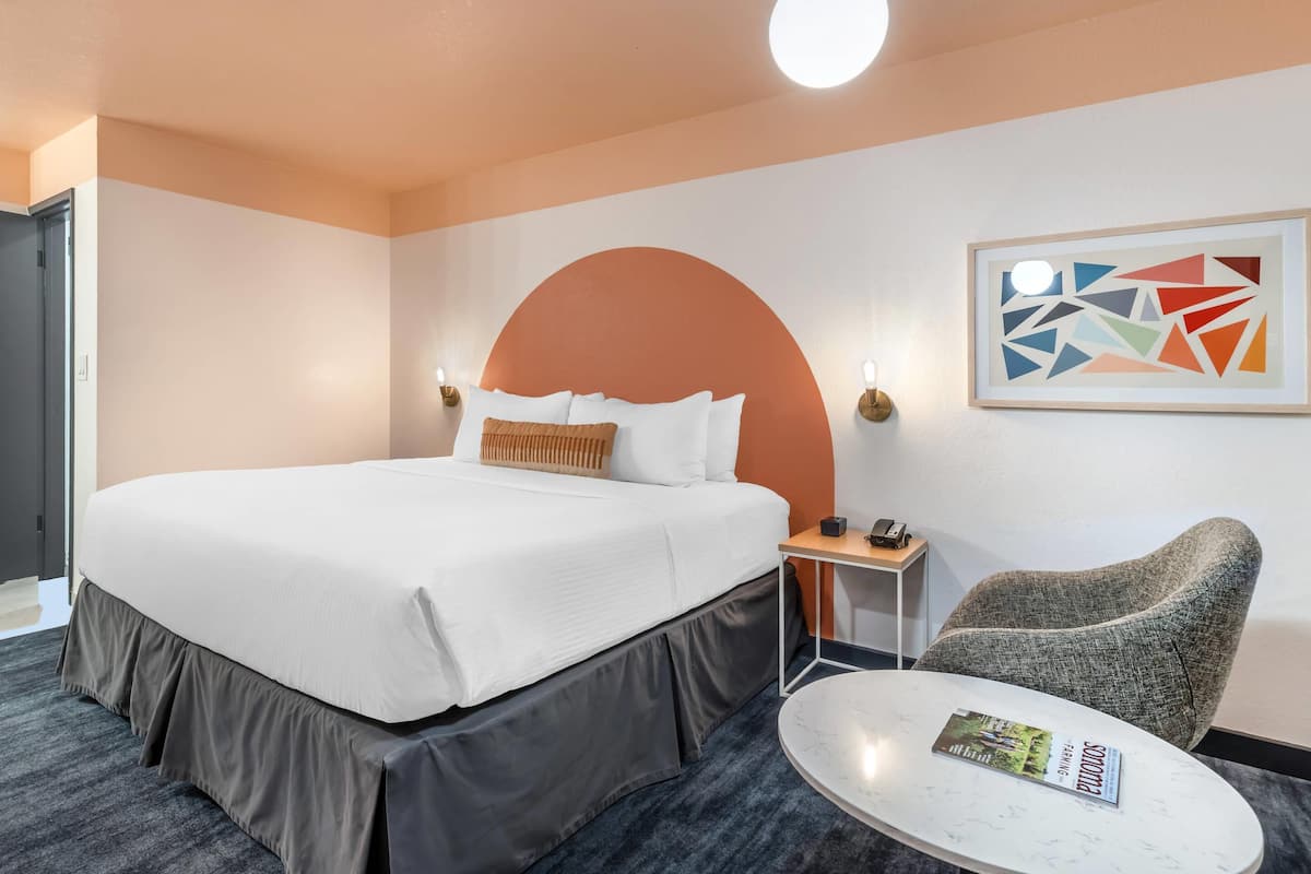 Standard Room, 1 King Bed, Non Smoking | In-room safe, desk, laptop workspace, iron/ironing board
